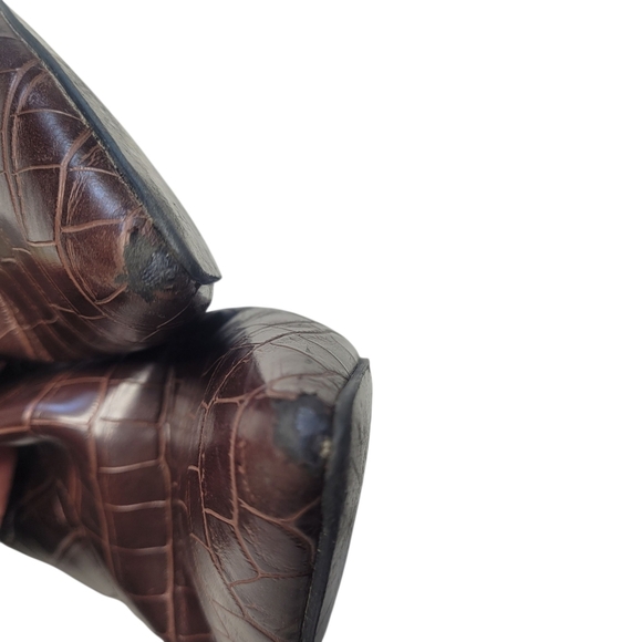 Guess Los Angeles Brown Crocodile Print Bonis Boot Shoe Size 8.5M - Picture 4 of 7